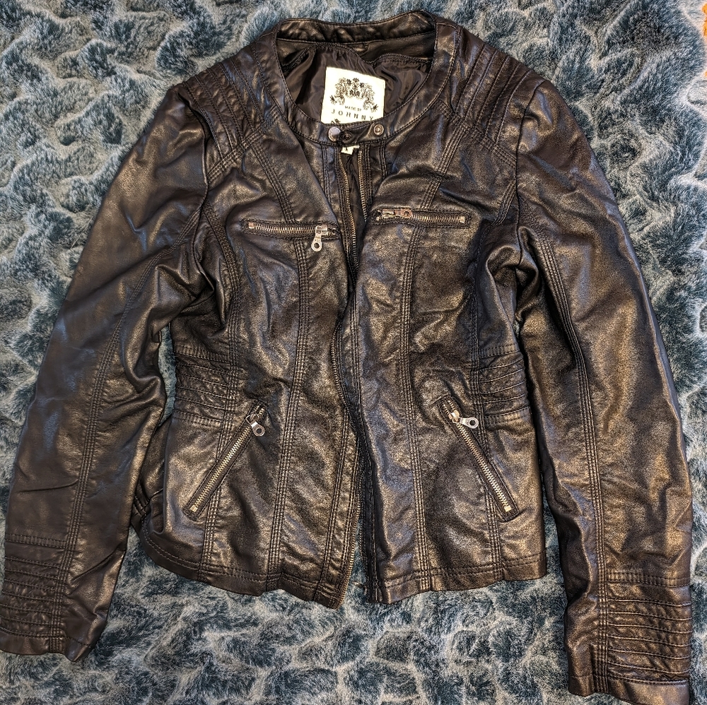 Pleather Jacket Black size L (runs small)